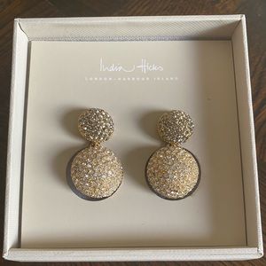 India Hicks Ruby Moon Earrings in Silver